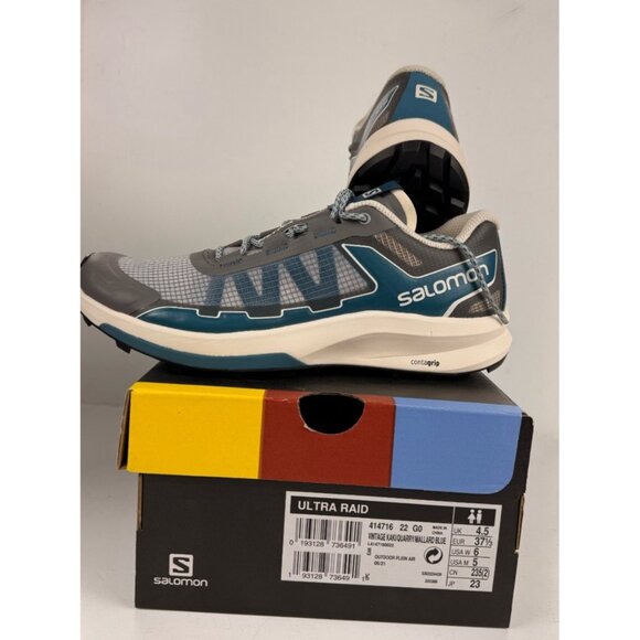 Salomon Ultra Raid Unisex Vintage Khaki /Quarry Mallard Blue M US 5 / W US 6 - Picture 6 of 9